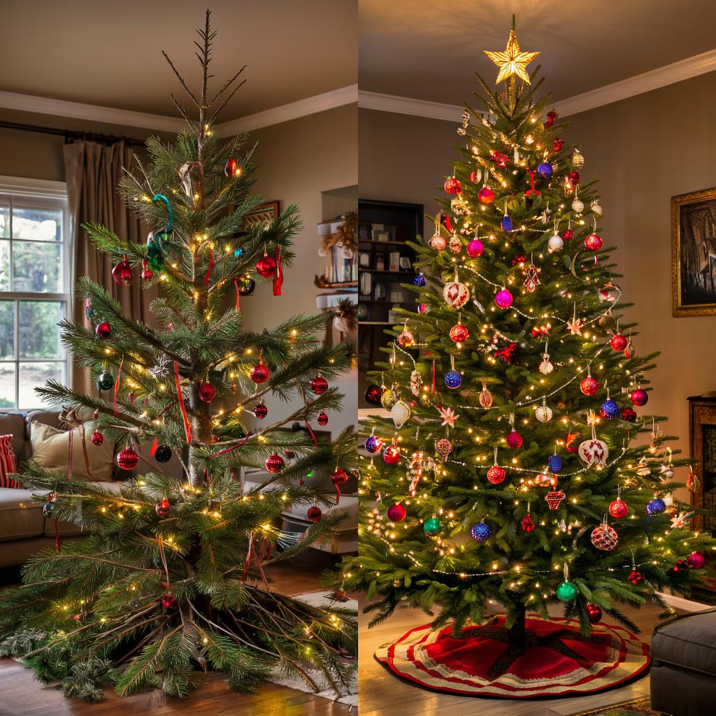 Results of correct watering of the Christmas tree