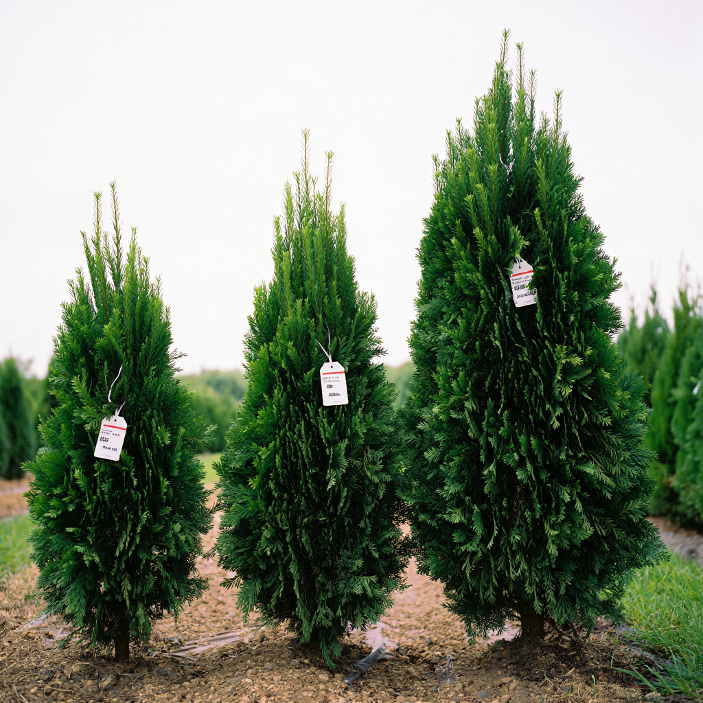 Evergreen tree size price comparison