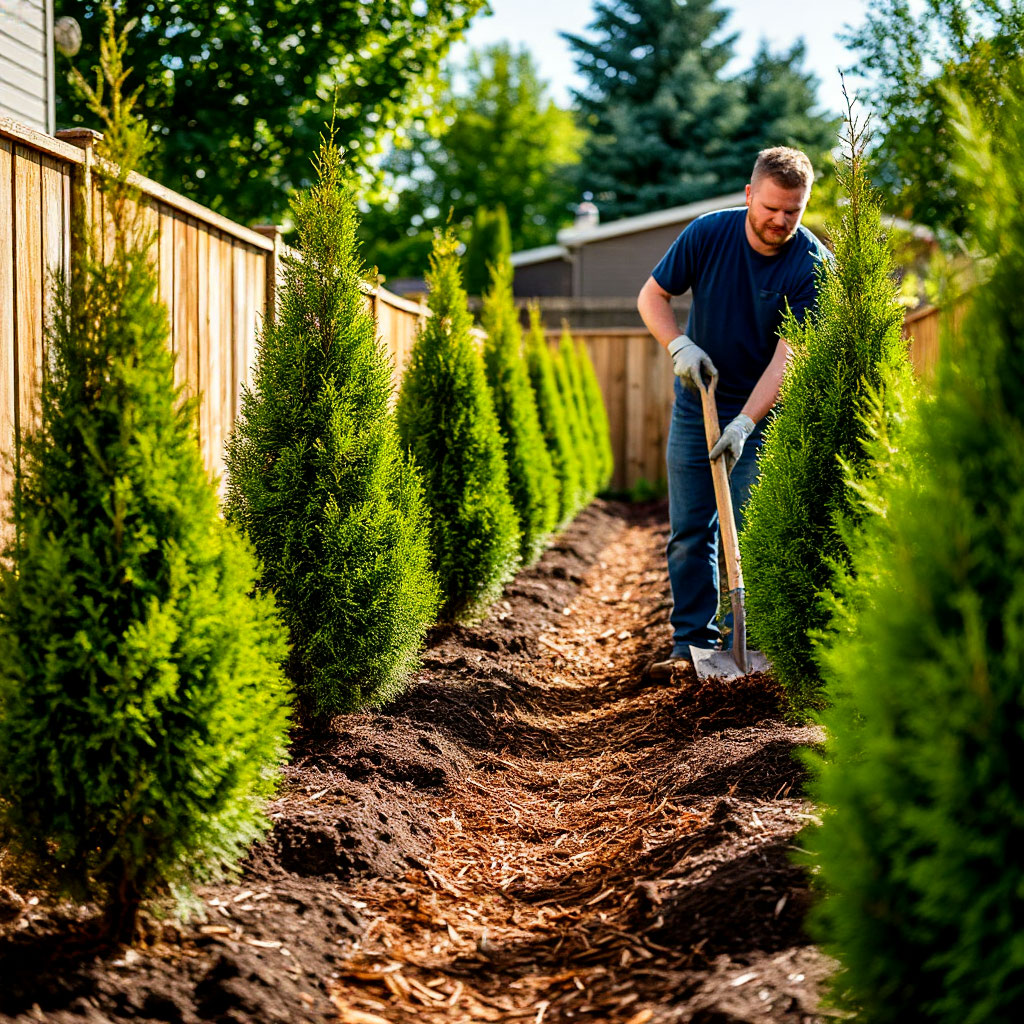 Planting Evergreen Privacy Hedge Tips