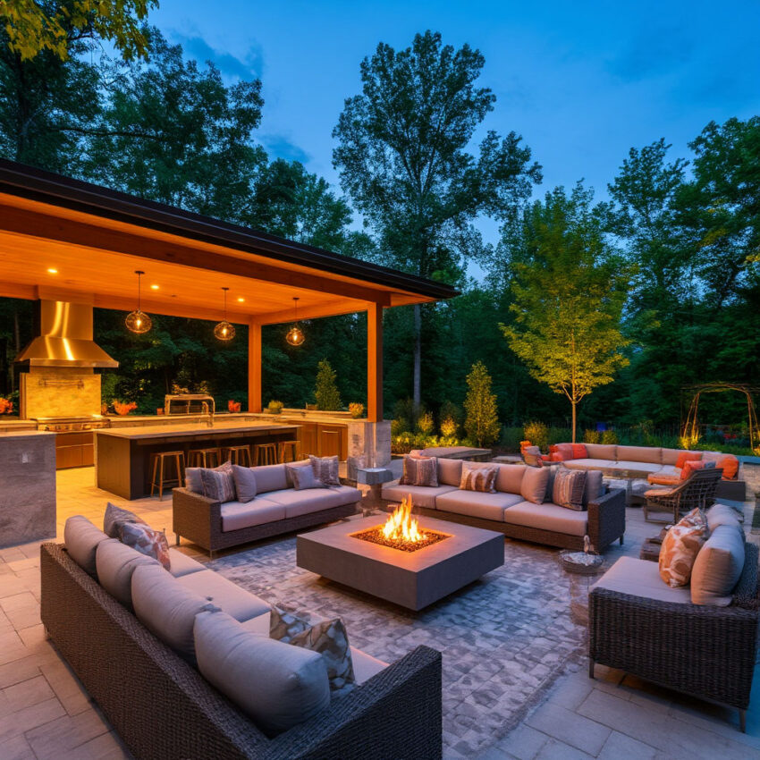 Backyard entertaining ideas USA view