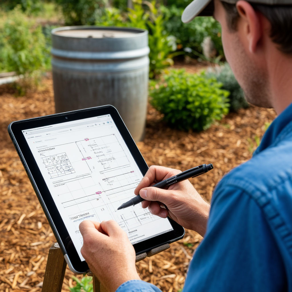 Sustainable backyard design plan