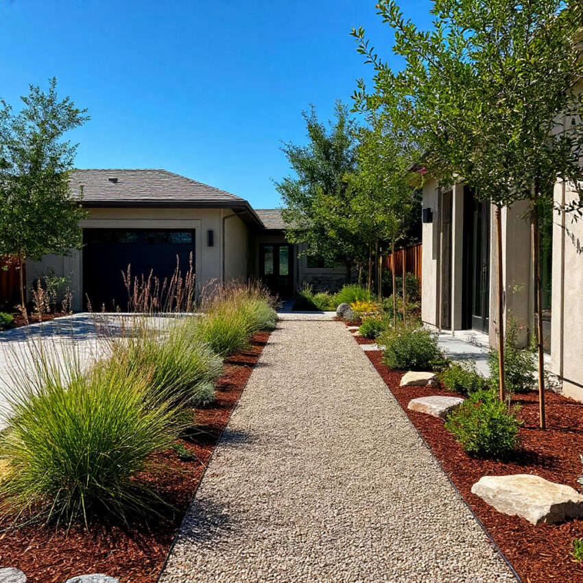 Xeriscape garden USA front