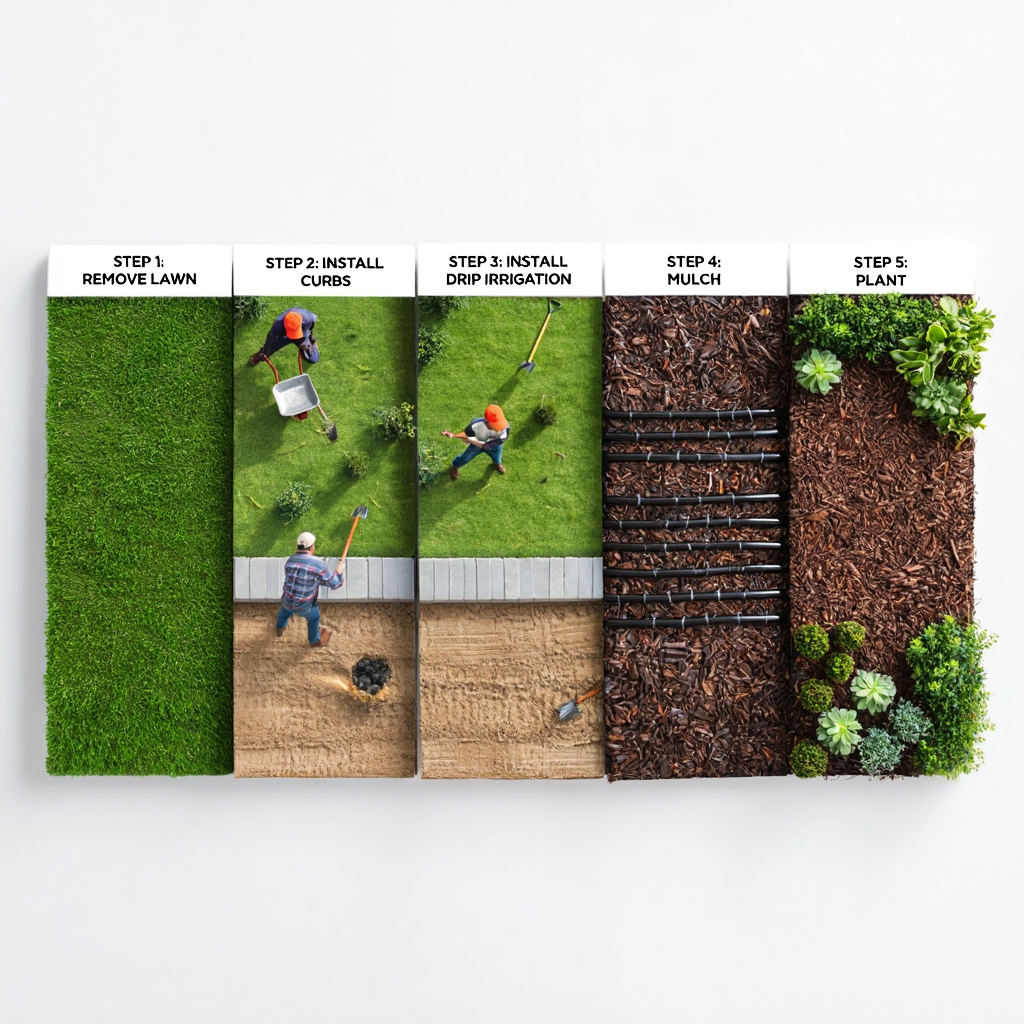 Xeriscape garden USA steps