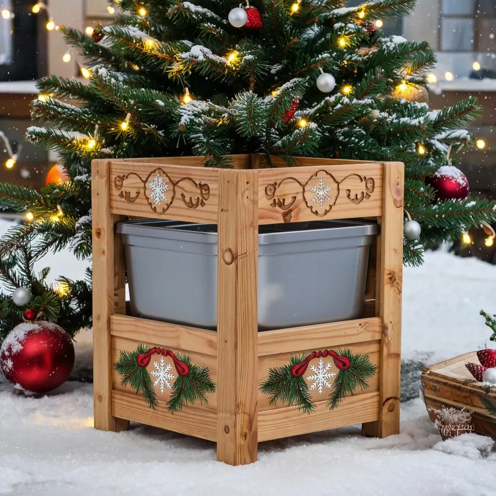 Christmas tree stand with water container