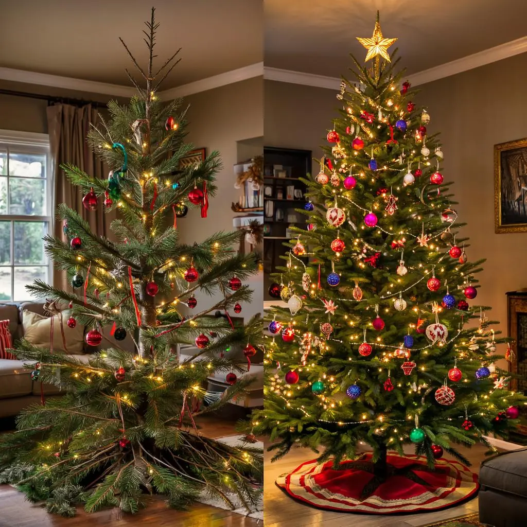 Results of correct watering of the Christmas tree