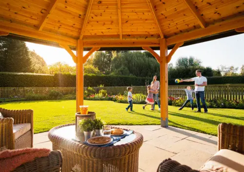 Beautiful Pine Gazebos Sunset