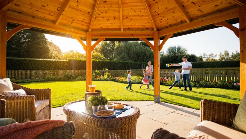 Beautiful Pine Gazebos Sunset